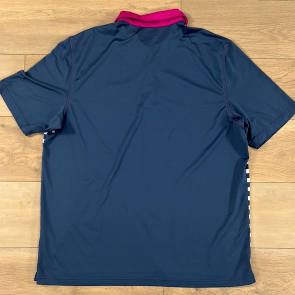 Vineyard Vines Men's Striped Performance Polo Shirt - Pink and Blue - Picture 7 of 9